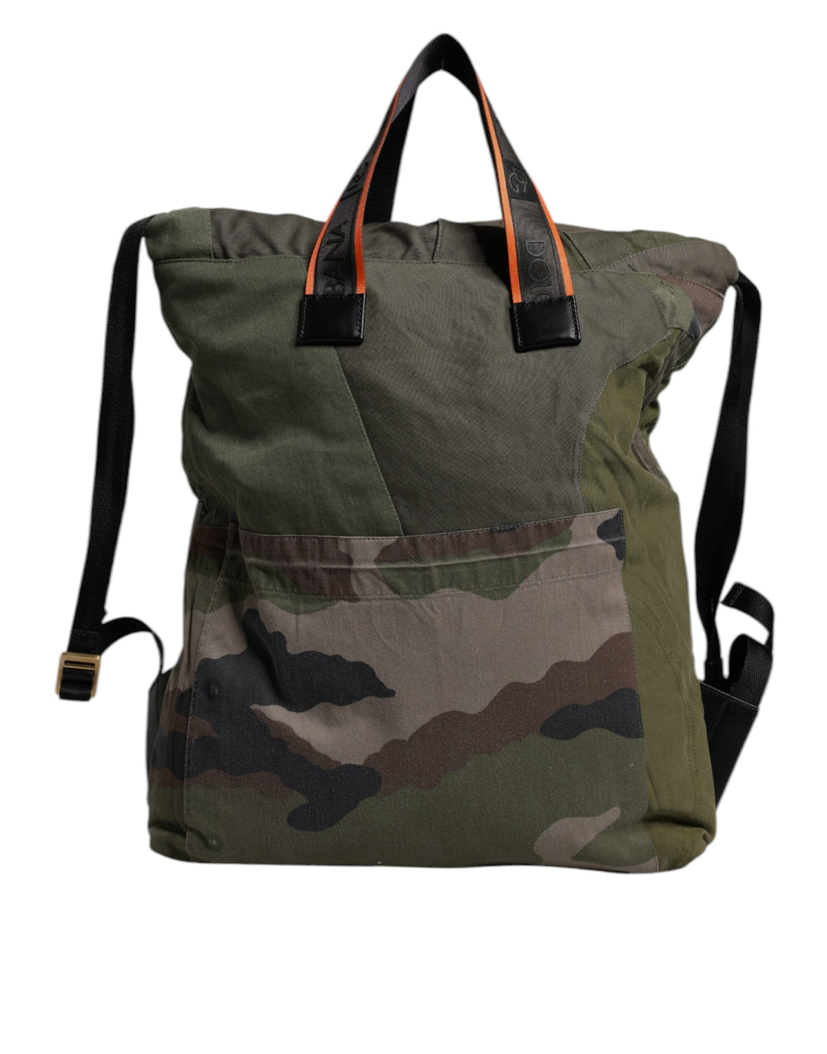 Dolce & Gabbana Military Green Patchwork Rucksack Backpack Bag