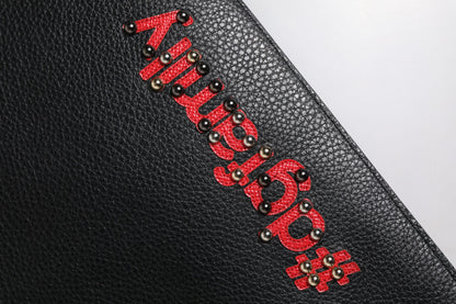 Dolce &amp; Gabbana Black #DGFamily Embellished Leather Clutch Bag