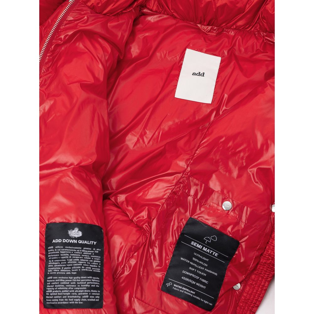 Add Red Polyamide Full-Length Jacket