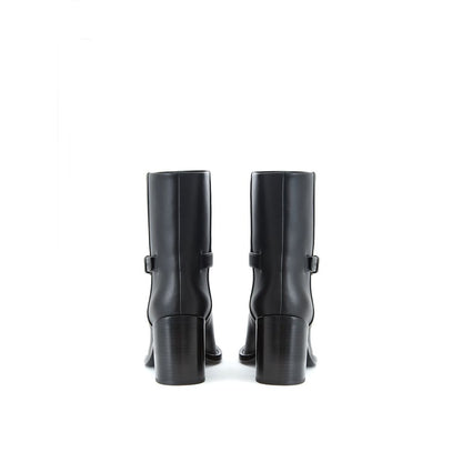 Burberry Black Leather Ankle Boots