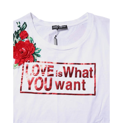 Dolce & Gabbana White Floral Graphic Print Sleeveless Tank Top
