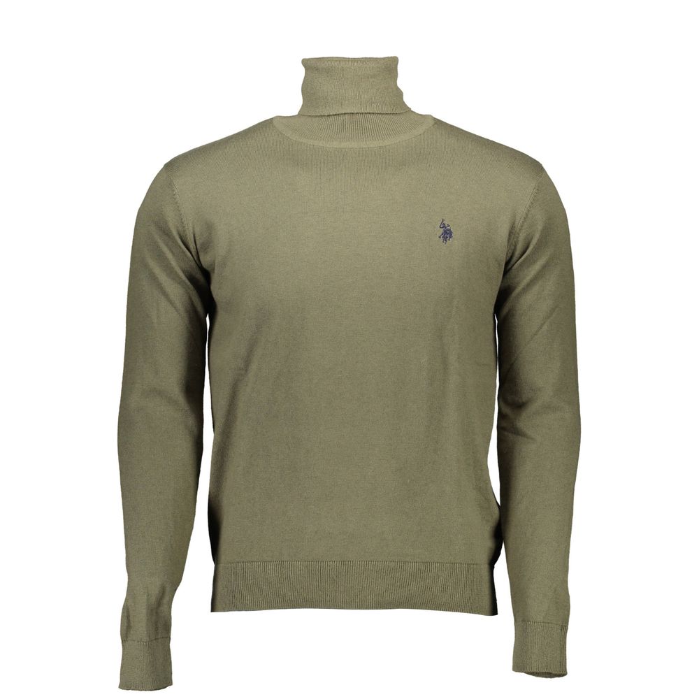 Green U.S. POLO ASSN. men's cotton and cashmere sweater