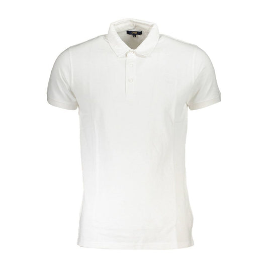 Cavalli Class White Cotton Men Polo Shirt