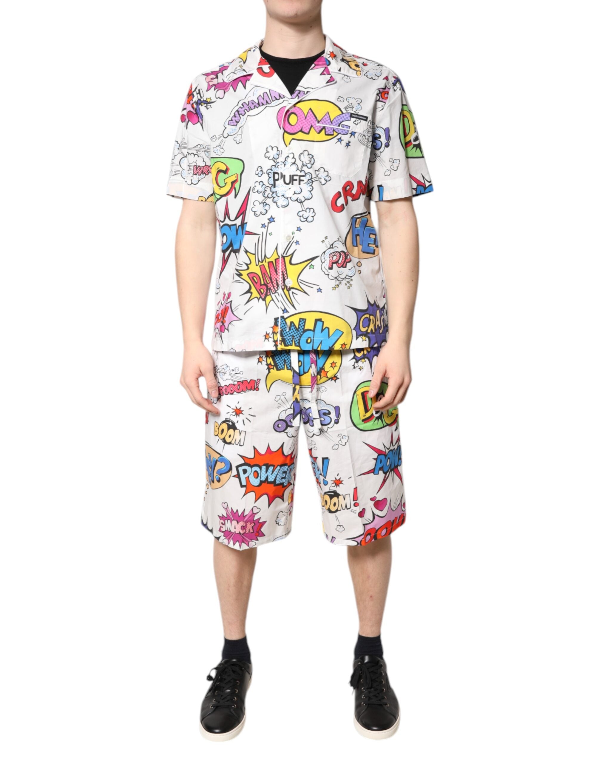 Dolce & Gabbana Men's Cartoon-Print Pyjama Set – White