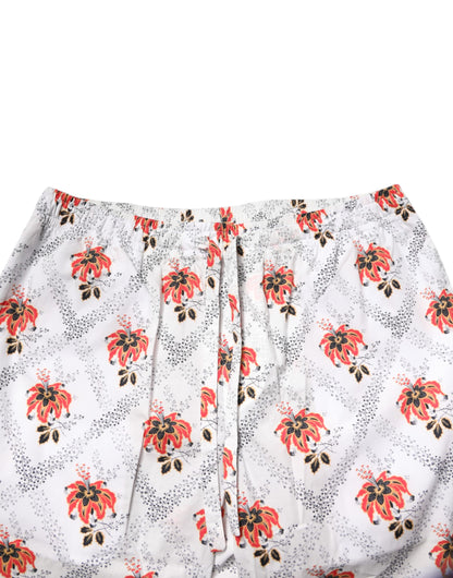 Dolce & Gabbana Multicolor Floral Print Cotton Pajama Set Sleepwear