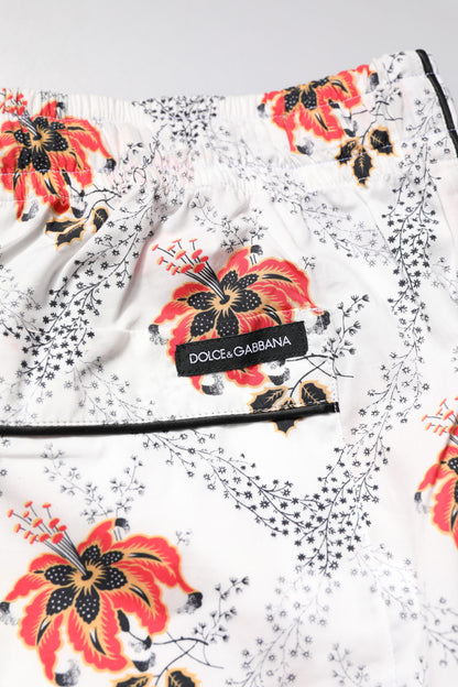 Dolce & Gabbana Multicolor Floral Print Cotton Pajama Set Sleepwear