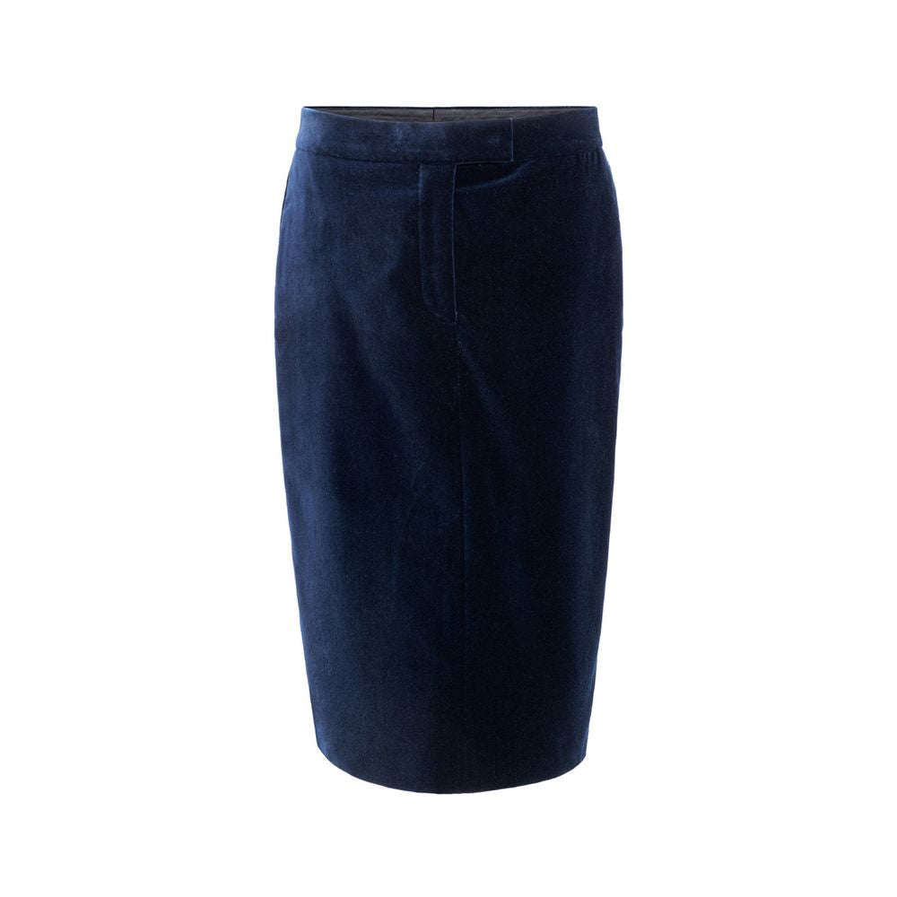 Tom Ford blue cotton velvet midi skirt