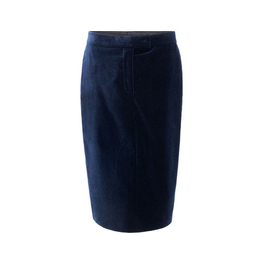 Tom Ford blue cotton velvet midi skirt