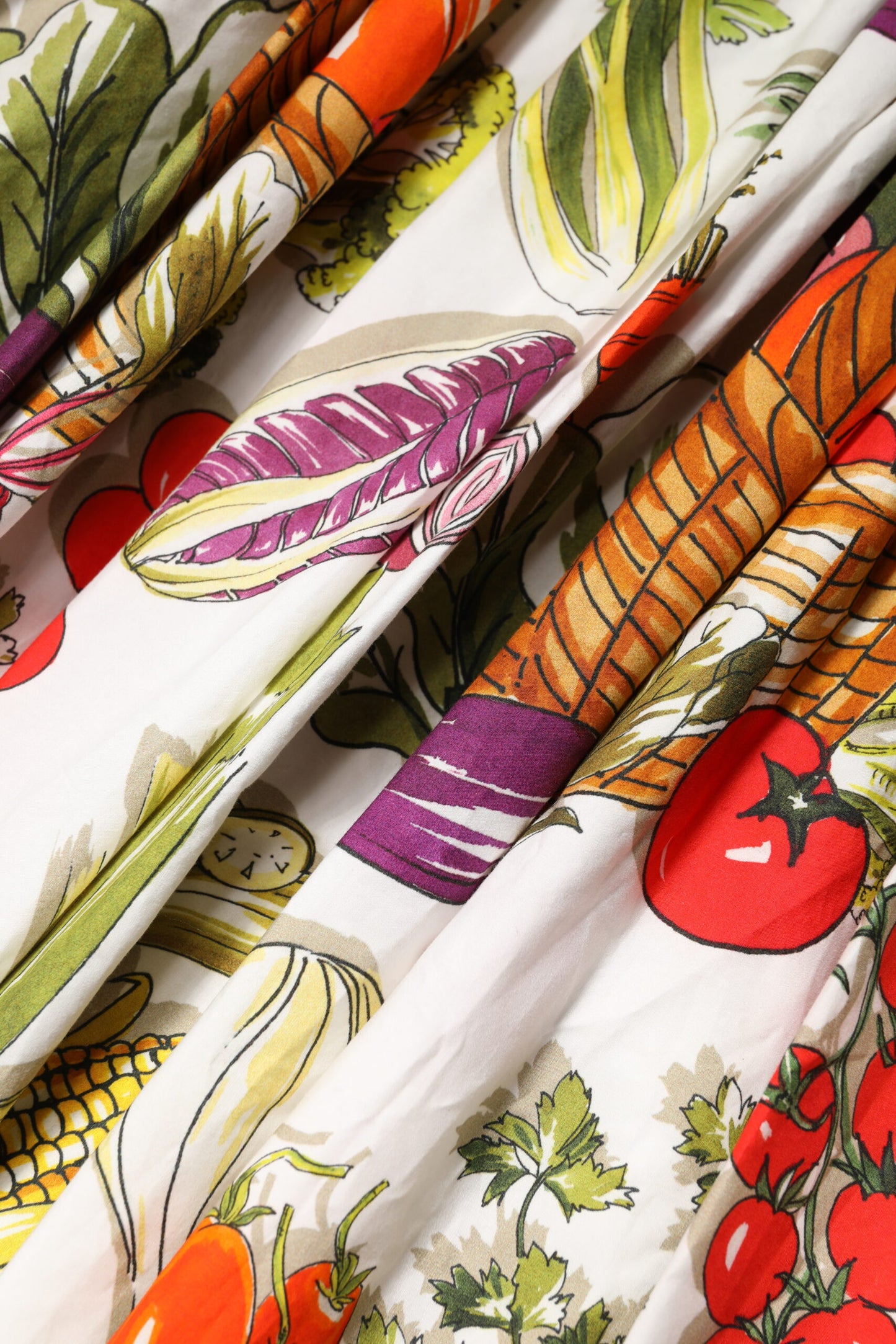 Dolce &amp; Gabbana White Vegetables Sleeveless A-line Dress