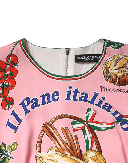 Dolce &amp; Gabbana Pink Pastry Print Bodycon Sheath Midi Dress