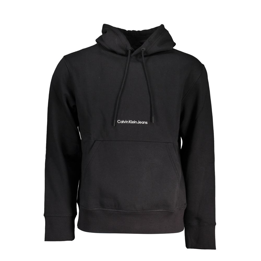 Calvin Klein black cotton and polyester hooded sweatshirt
