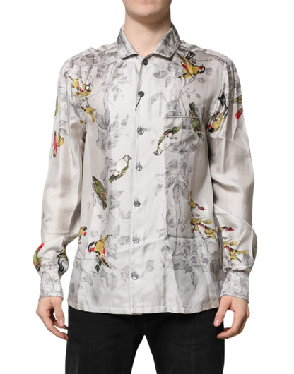 Dolce & Gabbana Multicolor Silk Printed Button Down Shirt