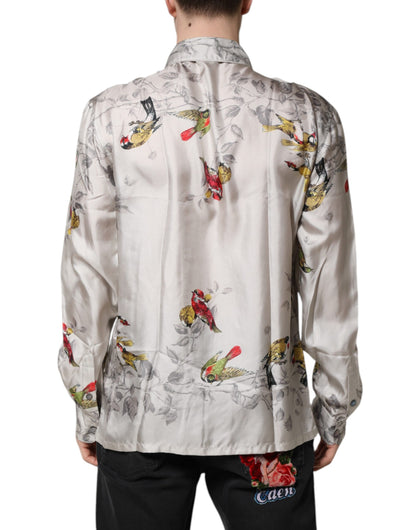 Dolce & Gabbana Multicolor Silk Printed Button Down Shirt
