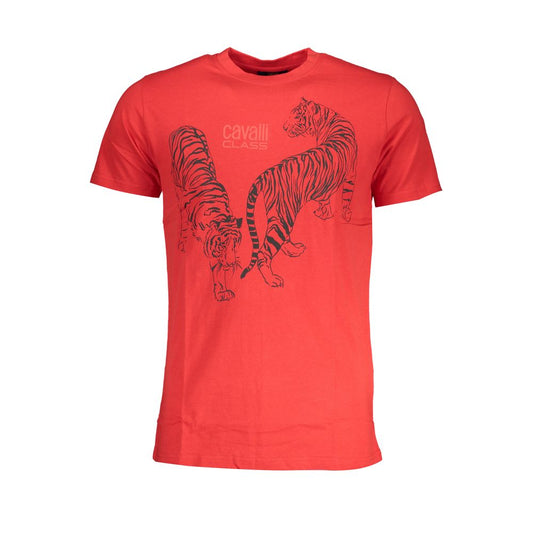 Cavalli Class Men's T-Shirt with Logo – Red