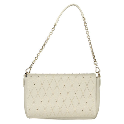 Mario Valentino Bianco Polyurethane Women's Bag with Chain Shoulder Handle