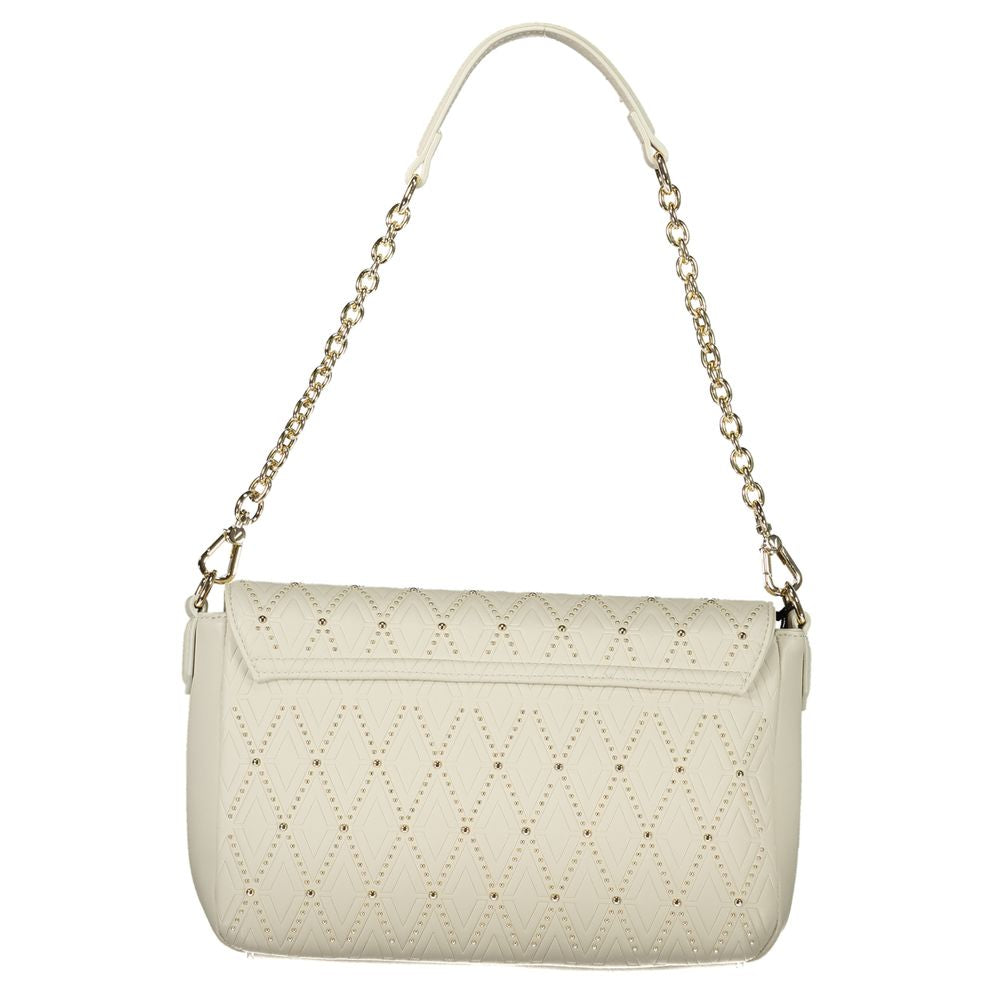 Mario Valentino Bianco Polyurethane Women's Bag with Chain Shoulder Handle