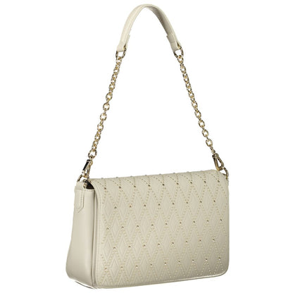 Mario Valentino Bianco Polyurethane Women's Bag with Chain Shoulder Handle