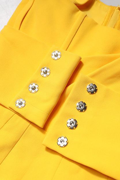 Yellow Dolce & Gabbana one-shoulder midi dress in viscose blend