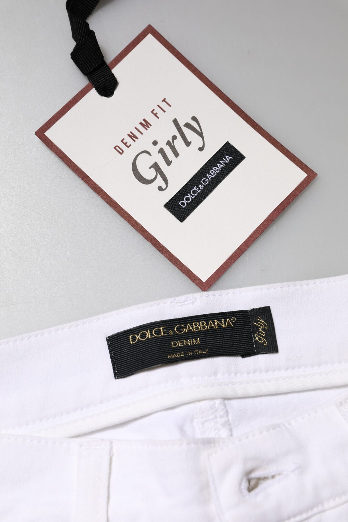 Dolce & Gabbana White Floral Sequined GIRLY Denim Jeans