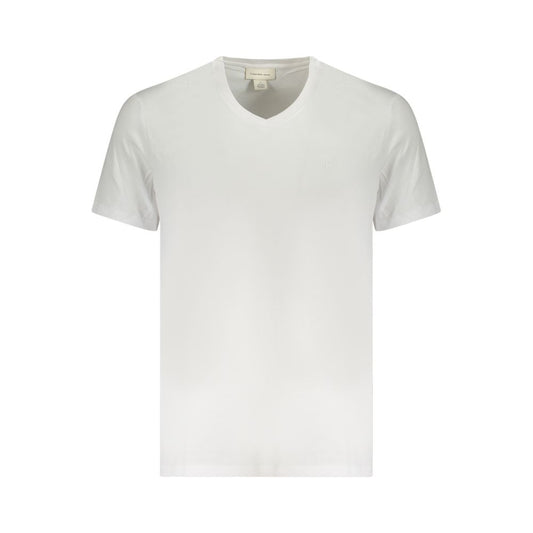 White Calvin Klein men's V-neck T-shirt