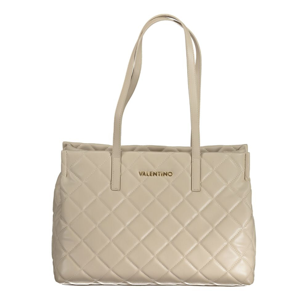 Mario Valentino shoppingtaske i polyurethan – beige
