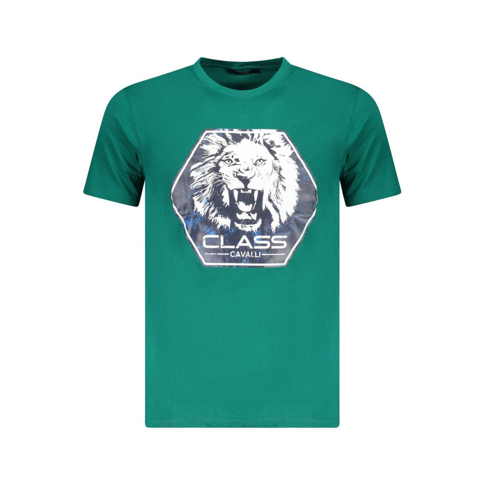 Cavalli Class Verde Cotton Men T-Shirt