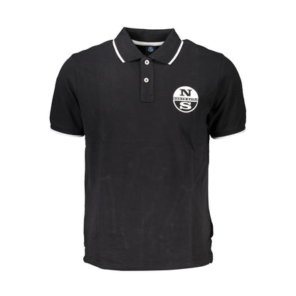 North Sails Black Cotton Men Polo Shirt