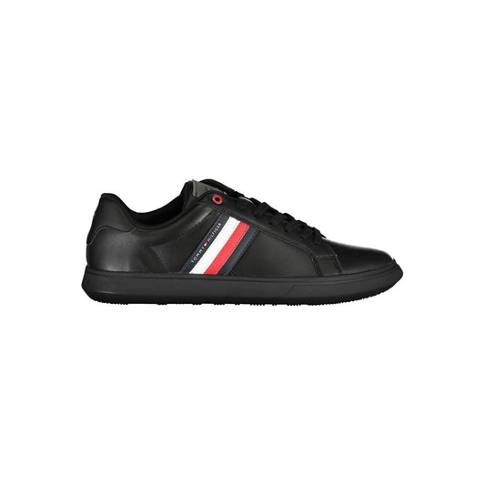 Tommy Hilfiger Black Leather Men Sneaker
