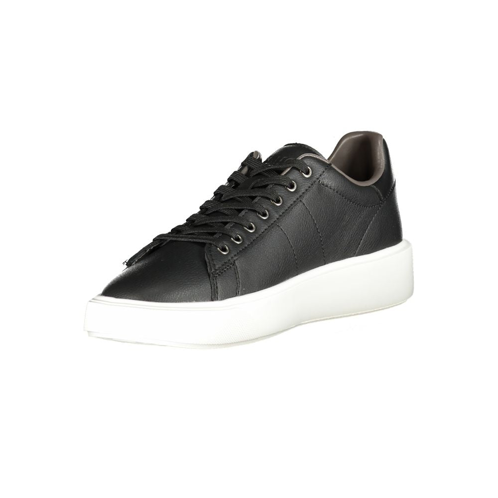Blauer Black Leather Men Sneakers