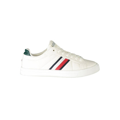 Tommy Hilfiger Men's Sneakers with Green Details – White