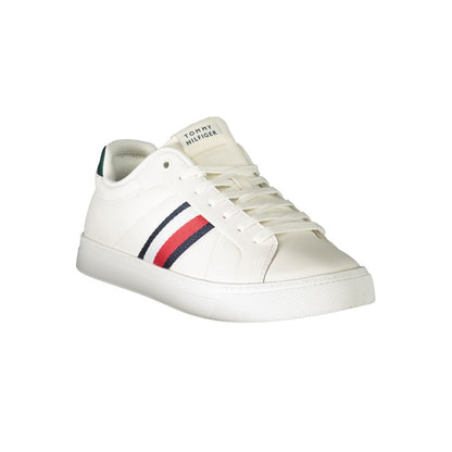 Tommy Hilfiger Men's Sneakers with Green Details – White