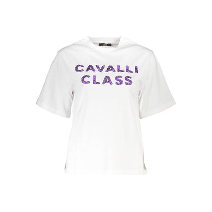 Cavalli Class Bianco Cotton Women T-Shirt