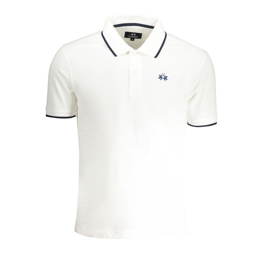 La Martina White Cotton Men Polo Shirt
