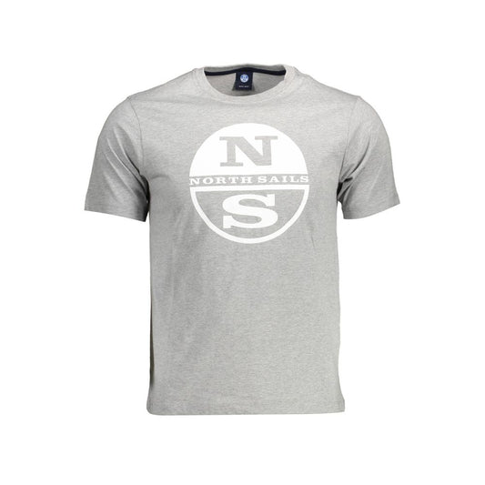 North Sails Men's Cotton T-Shirt with Print – Grey
