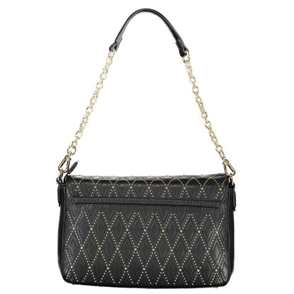 Mario Valentino Nero Polyurethane Womens Bag with Chain Shoulder Handle