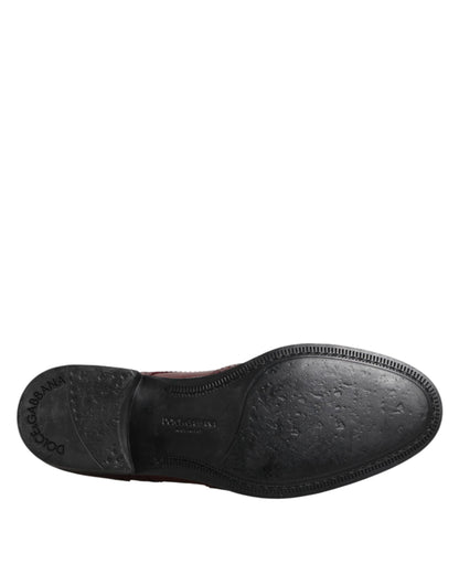 Dolce & Gabbana Brown Leather Lace Up Derby Dress Shoes
