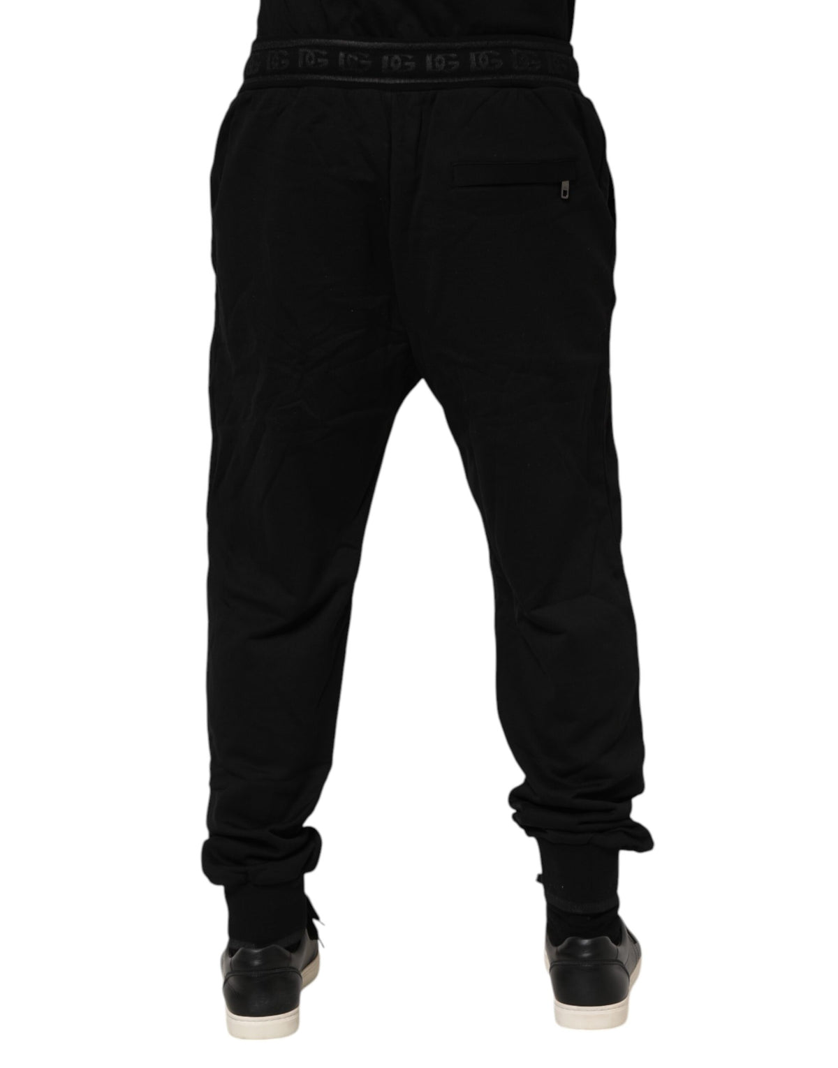 Dolce & Gabbana Black Cotton Drawstring Jogger Pants