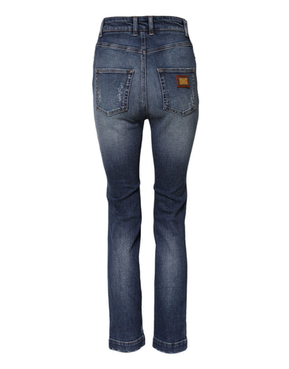 Dolce & Gabbana Blue Rhinestone Embellished Denim Jeans