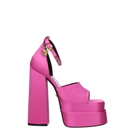 Versace fuchsia satin platform sandals