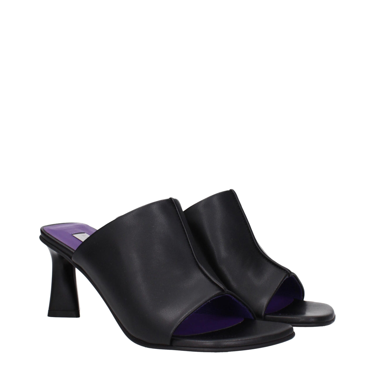 Stella McCartney Black Leather Stiletto Heel Sandals