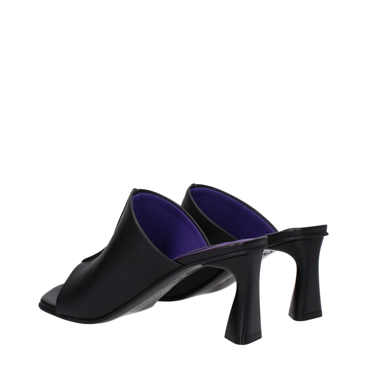 Stella McCartney Black Leather Stiletto Heel Sandals
