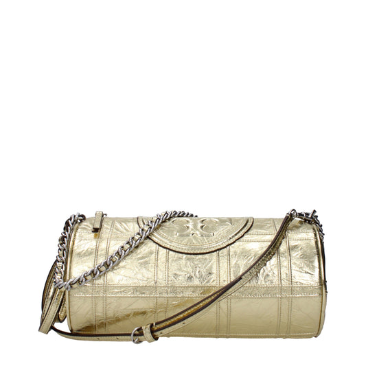 Tory Burch Gold Leather Shoulder Bags