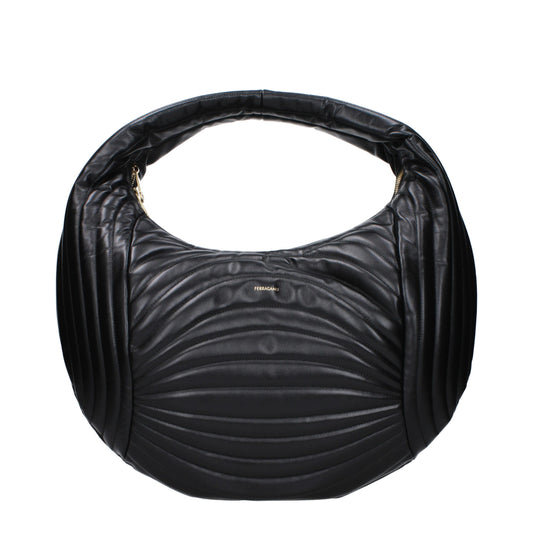Salvatore Ferragamo Black Leather Handbags