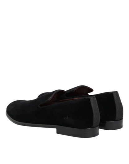 Dolce & Gabbana Men's Cotton-Velvet Loafers – Black