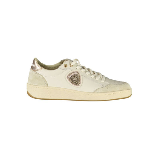 Blauer White Leather Women Sneakers