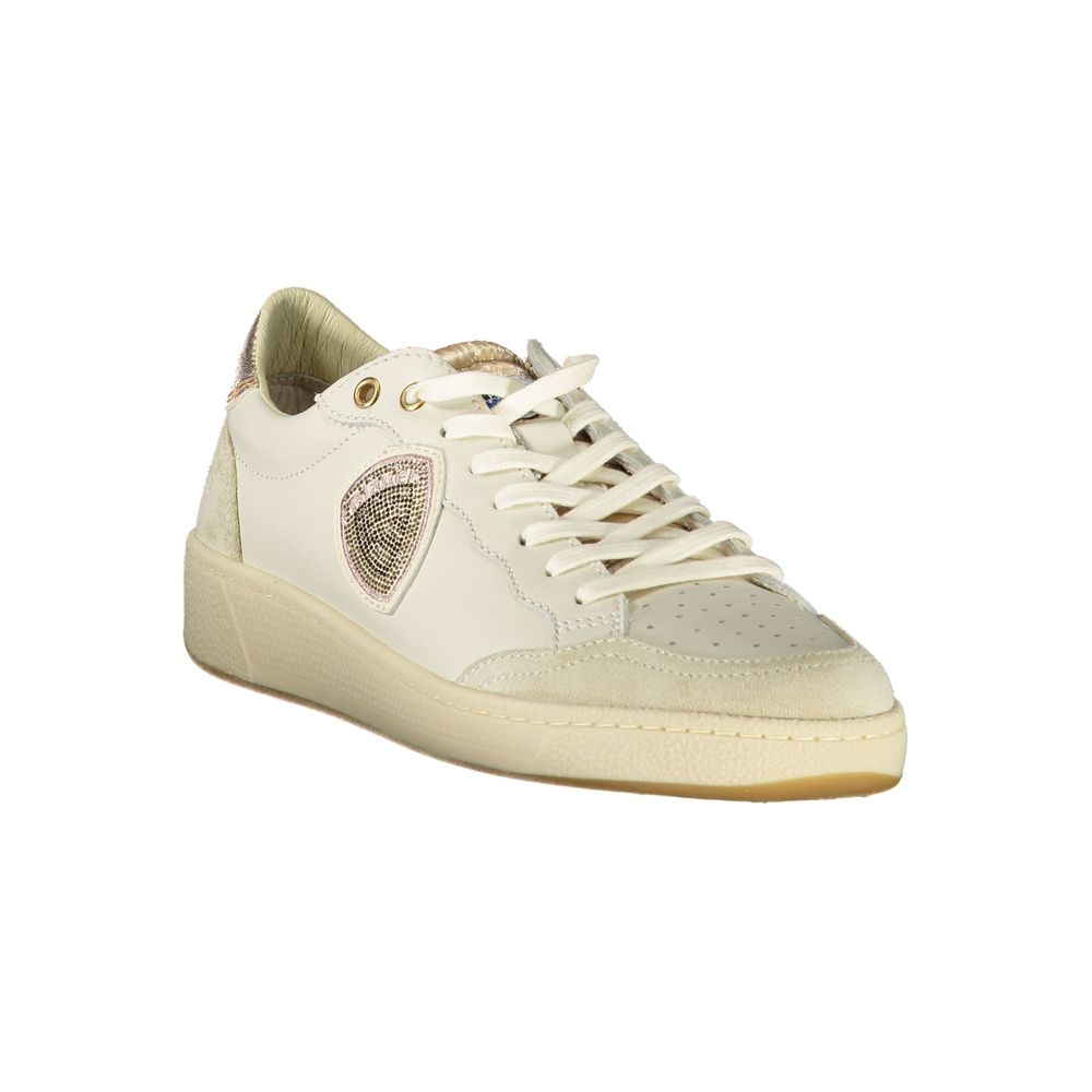 Blauer White Leather Women Sneakers