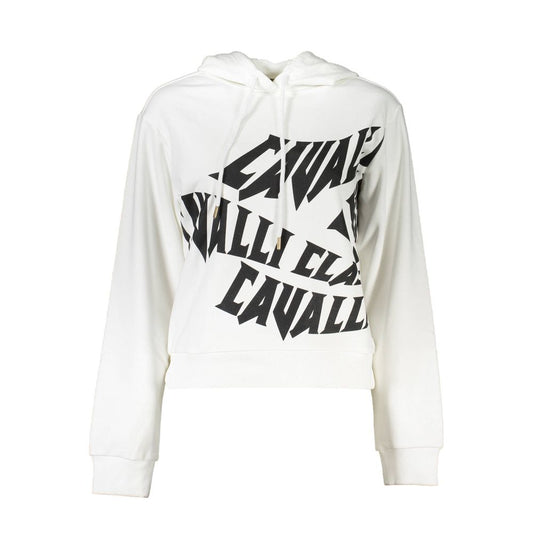 Cavalli Class white cotton and polyester hoodie
