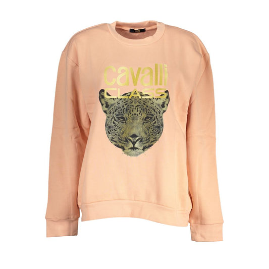 Cavalli Class Pink Cotton Sweater