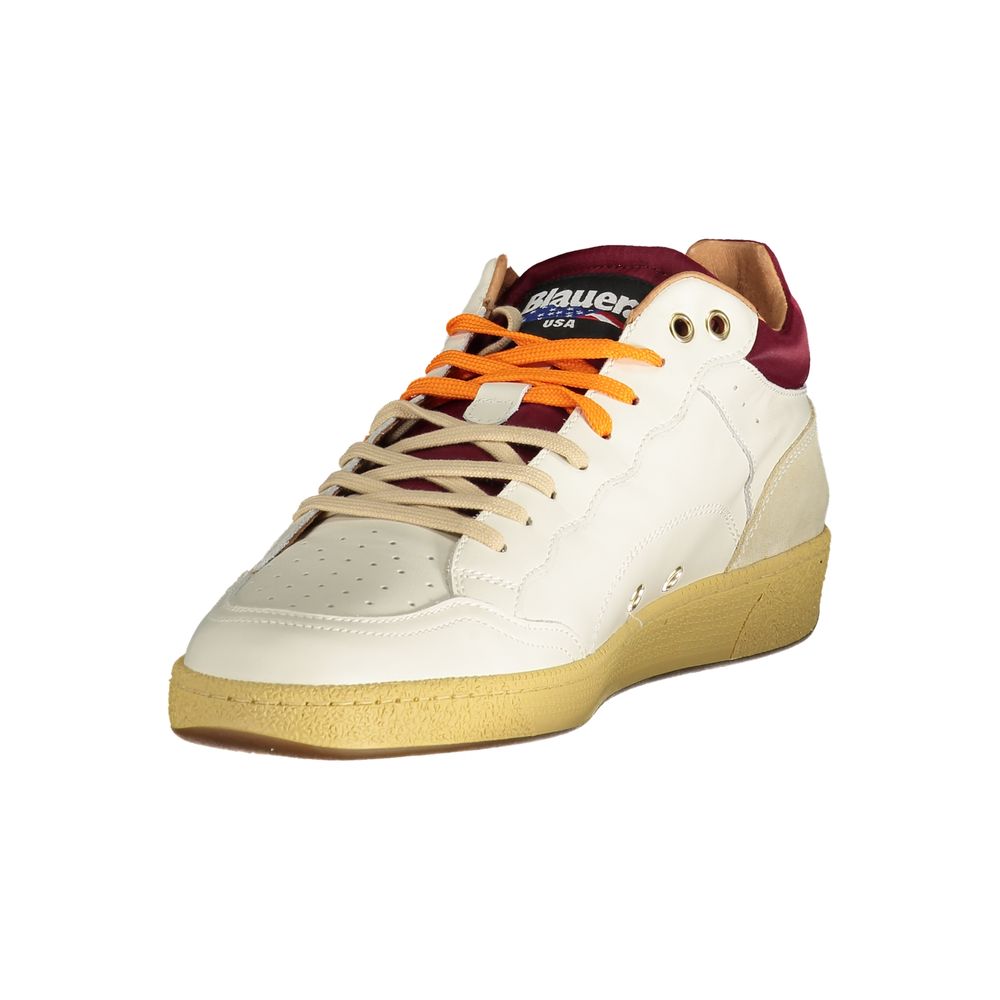 Blauer White Polyester Sneakers