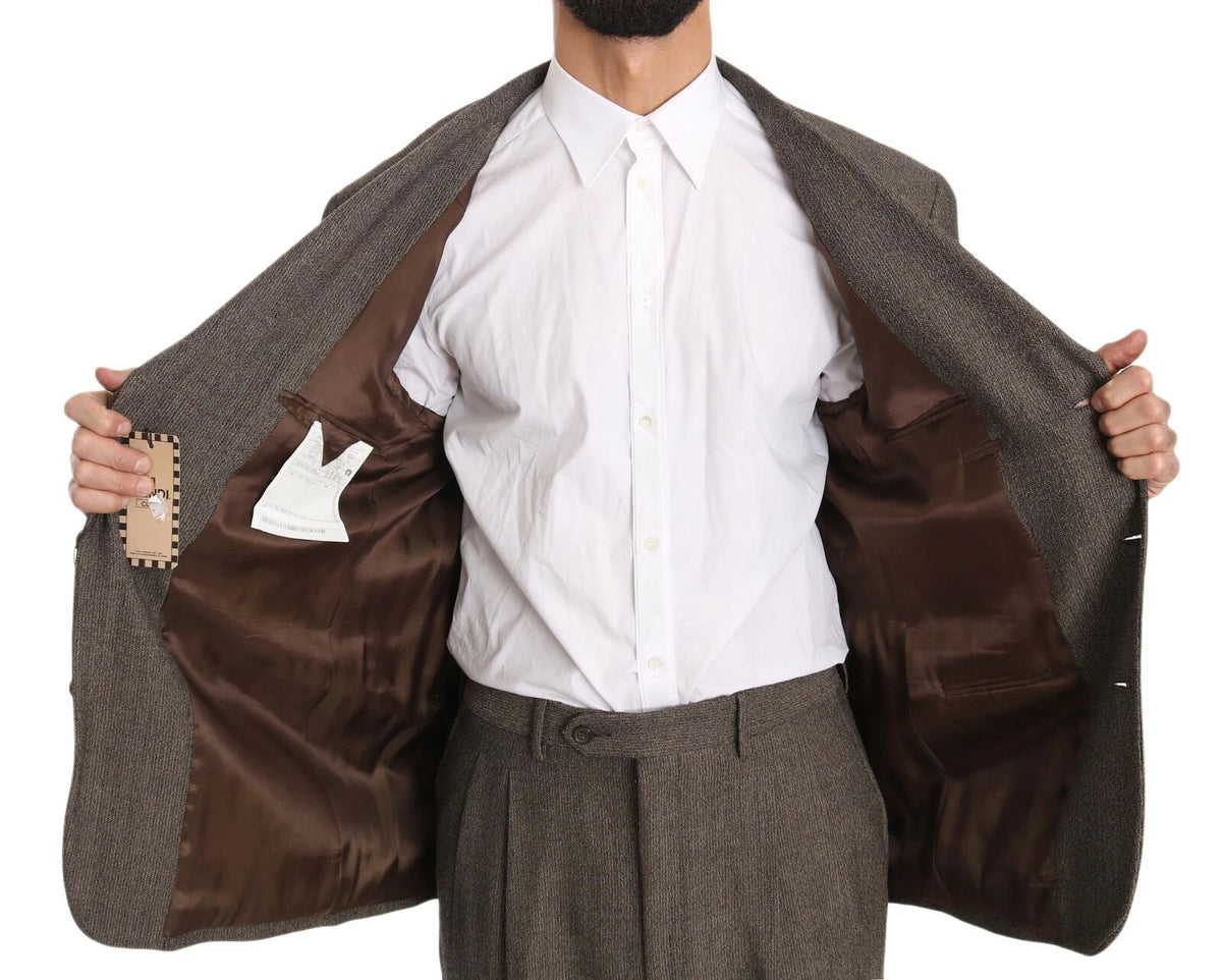 Dolce & Gabbana Brown Single Breasted Wool Suit
